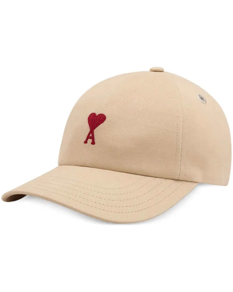 AMI Paris Baseballkappe mit Ami de Coeur-Stickerei - Nude Nude