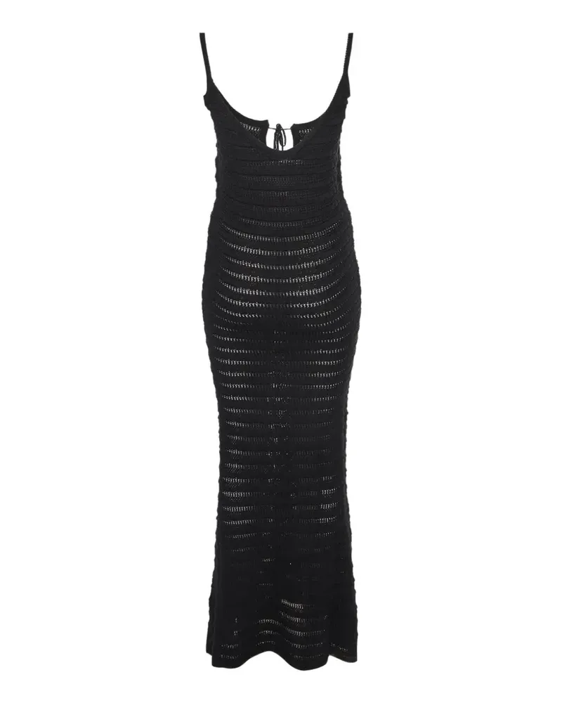 FourTwoFour on Fairfax Serena embellished crochet-knit maxi dress - Schwarz Schwarz