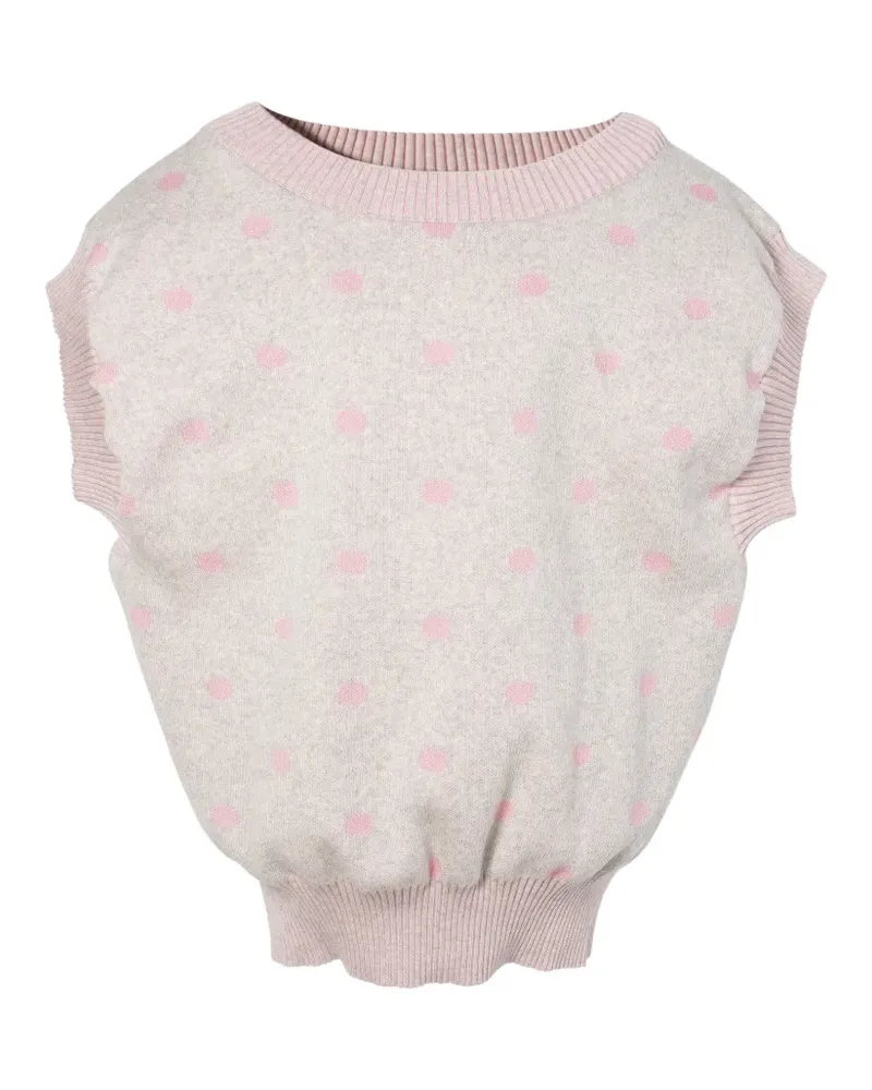 ANDREJ GRONAU polka-dot jacquard-knit vest - Weiß Weiß