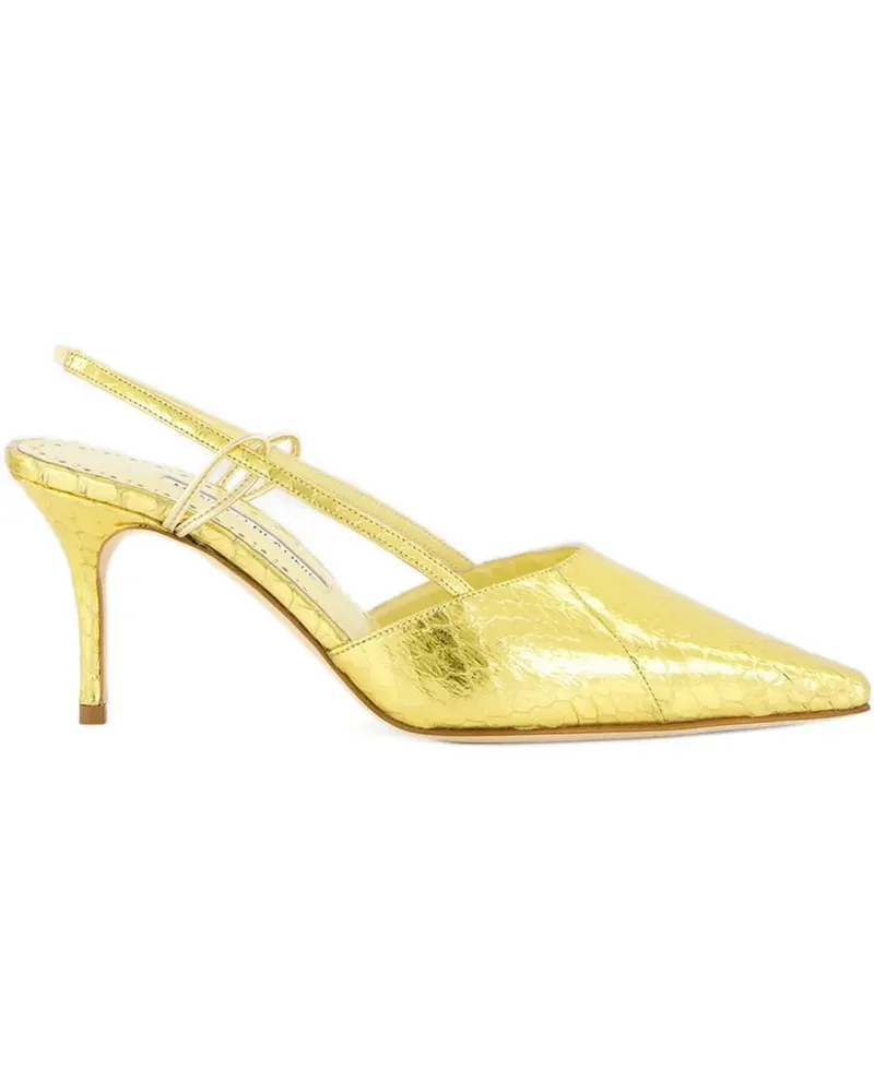 Manolo Blahnik 70mm Touki slingback pumps - Gold Gold
