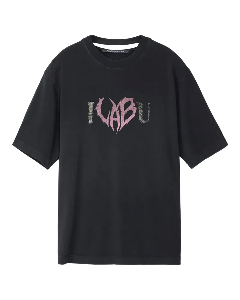Camper T-Shirt mit grafischem Print - Schwarz Schwarz