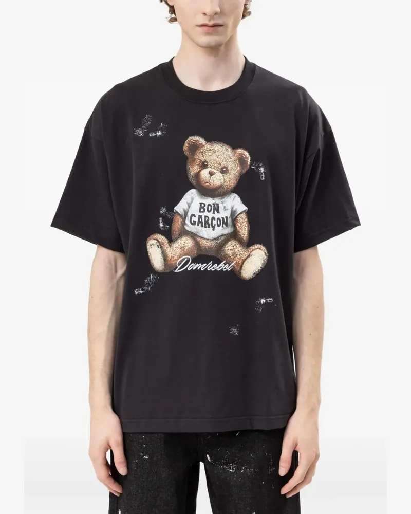 DOMREBEL Good Bear T-Shirt - Schwarz Schwarz
