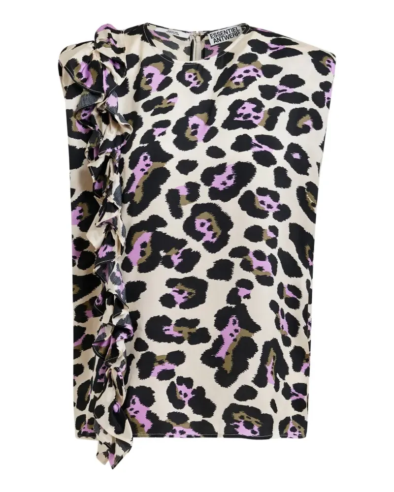 Essentiel Bluse mit Leoparden-Print - Nude Nude