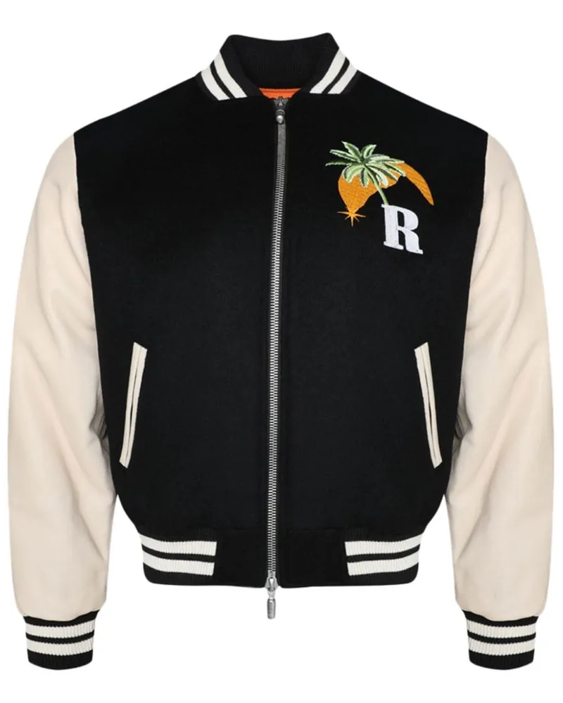 RHUDE Bomberjacke mit Logo-Stickerei - Schwarz Schwarz