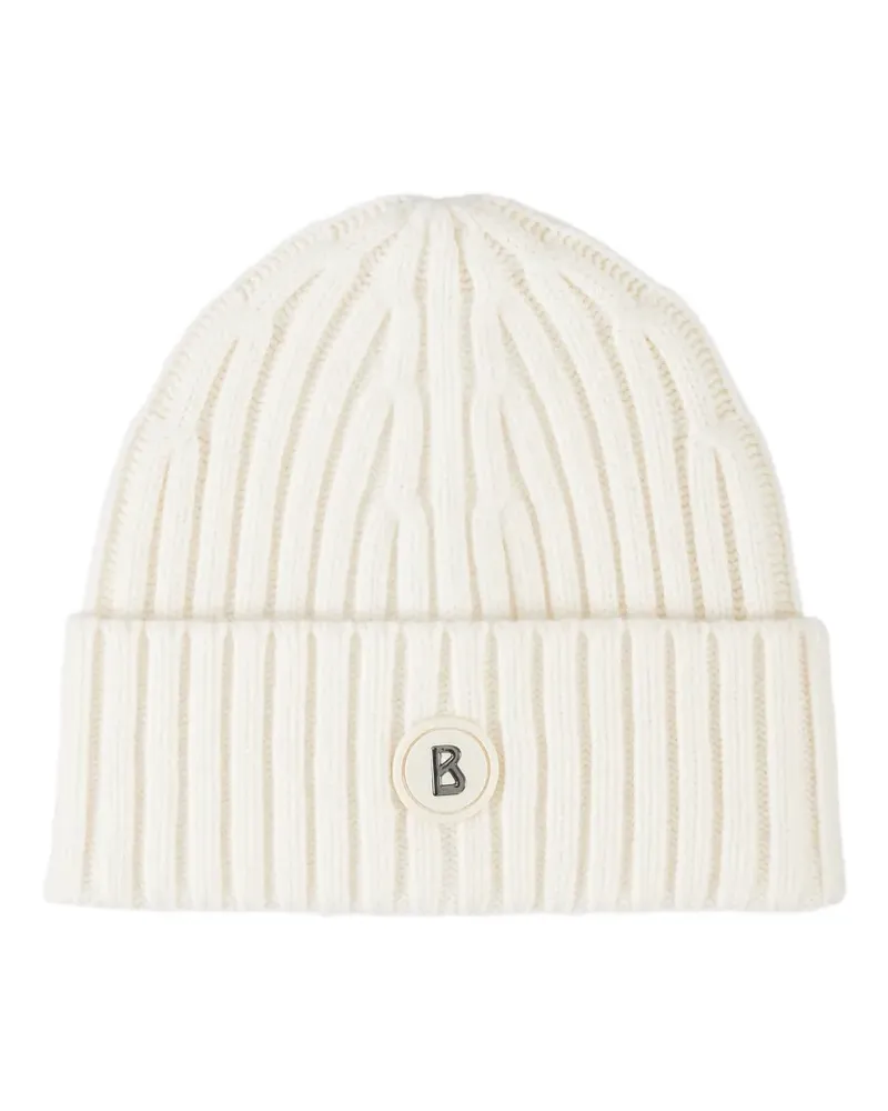 Bogner Bony Beanie mit Logo-Patch - Weiß Weiß