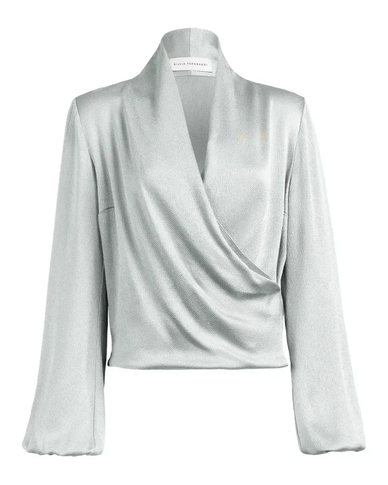 Silvia Tcherassi Tea Bluse im Wickelstil - Grau Grau