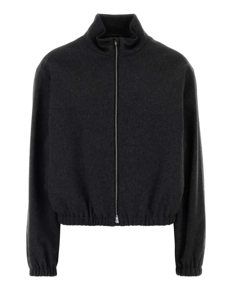 Jil Sander Stehkragen-Jacke mit elastischem Saum - Grau Grau