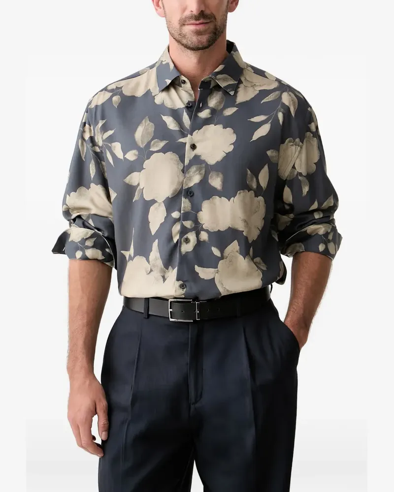JOOP! Hemd mit Blumenprint - Blau Blau