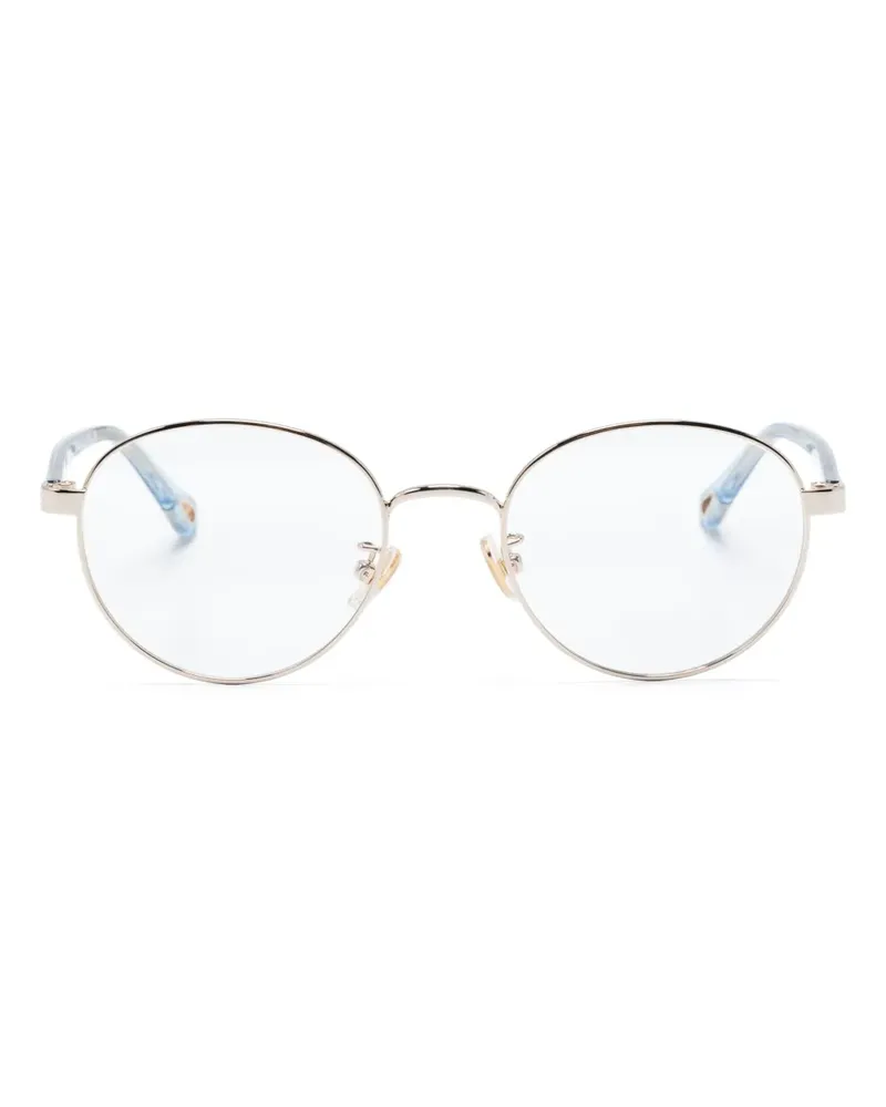 Chloé Runde Brille mit Logo-Gravur - Gold Gold