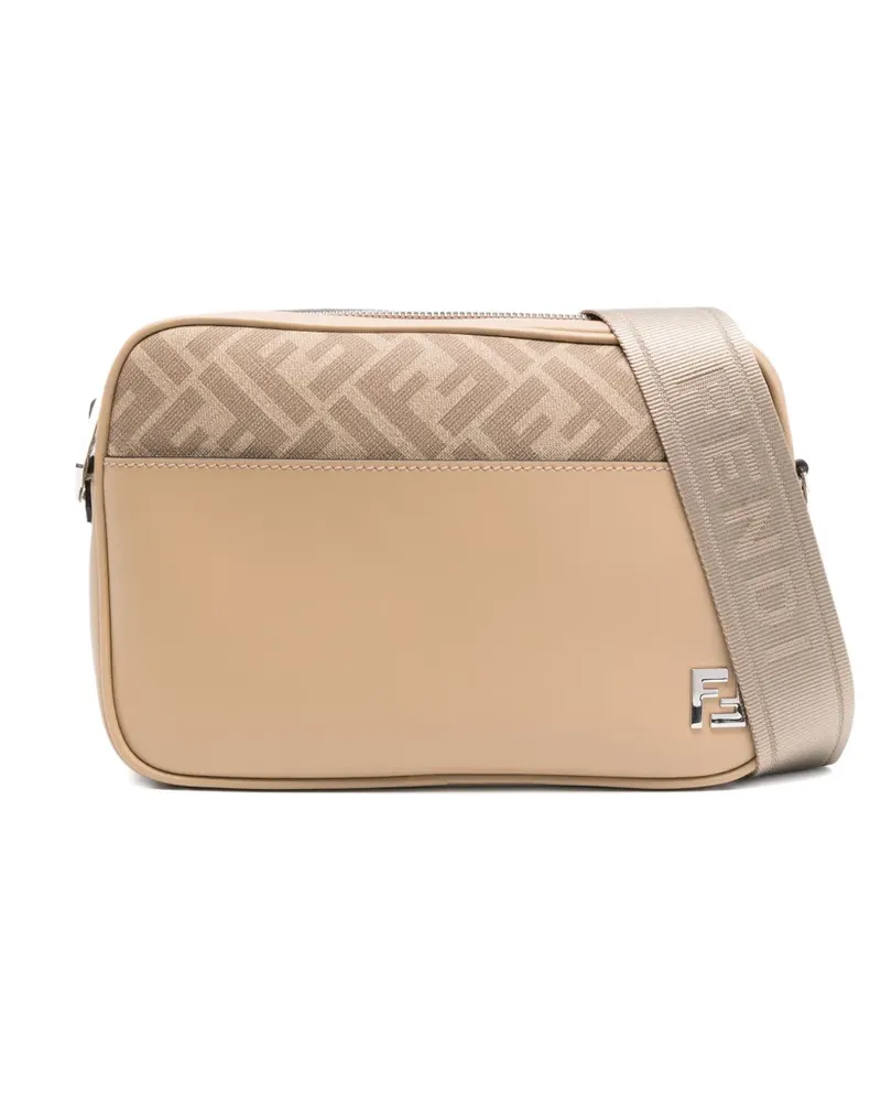 Fendi Kuriertasche mit Monogramm-Einsatz - Nude Nude