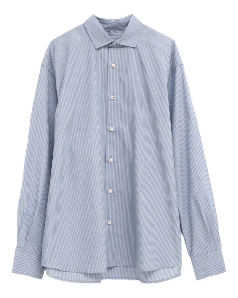 Baserange Claude striped button shirt - Blau Blau