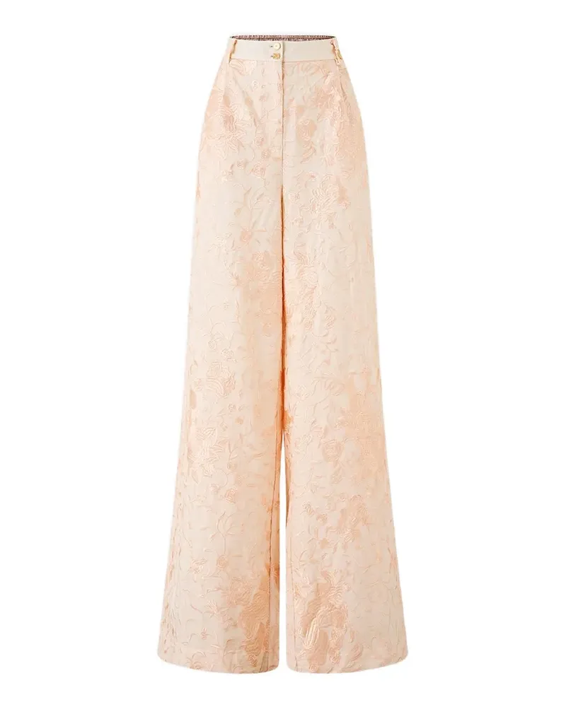 Camilla floral-embroidered palazzo pants - Rosa Rosa