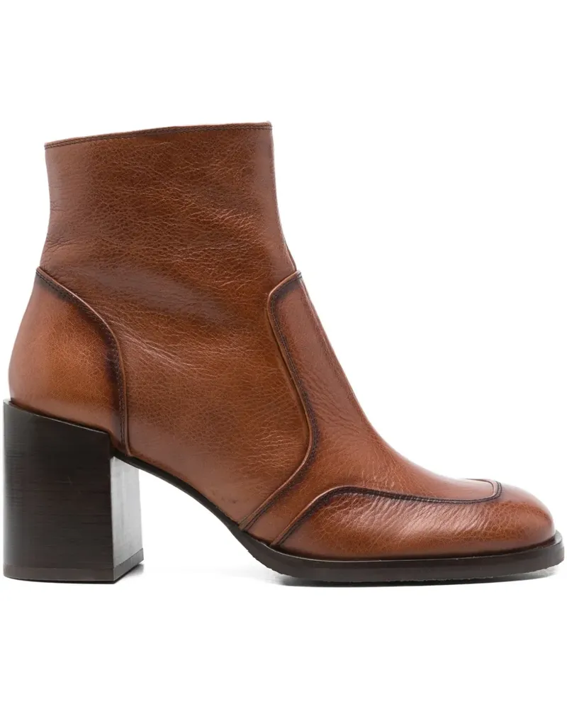 Chie Mihara Stiefel mit Blockabsatz 75mm - Braun Braun