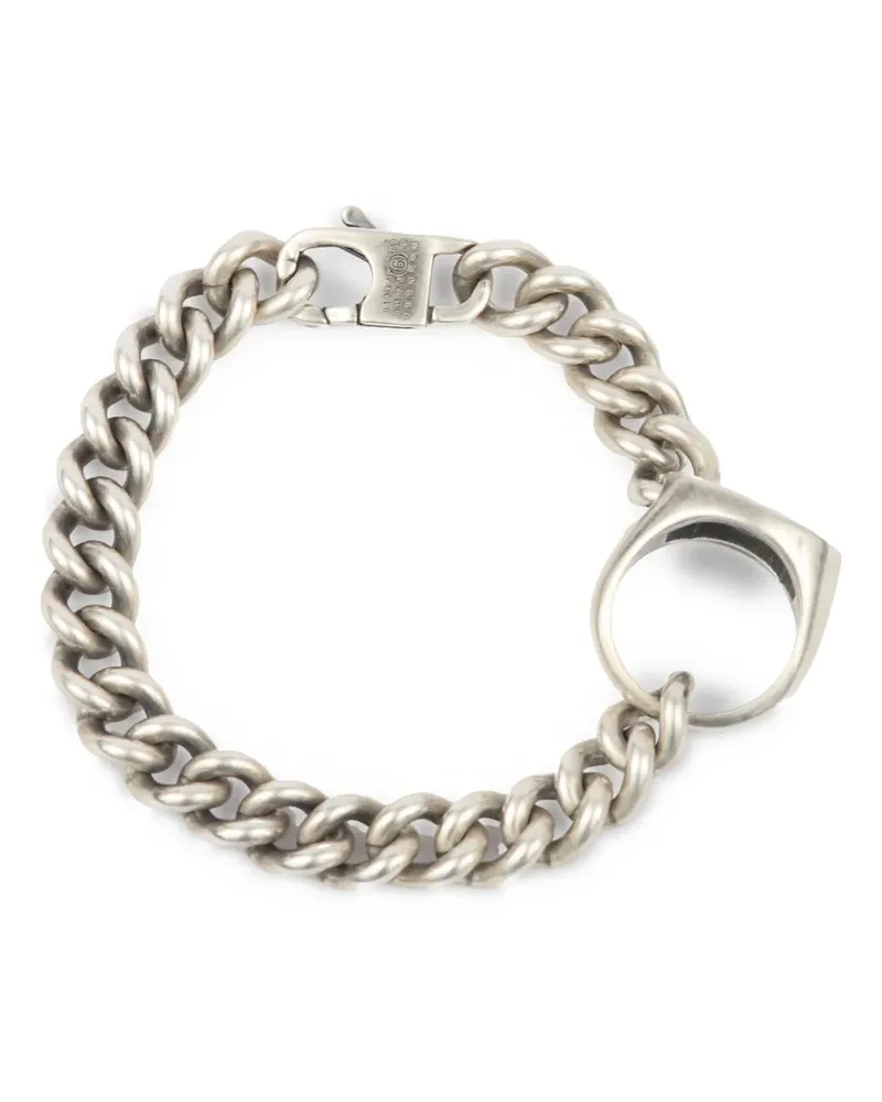 Maison Margiela Kettenarmband mit Siegelring-Anhänger - Silber Silber