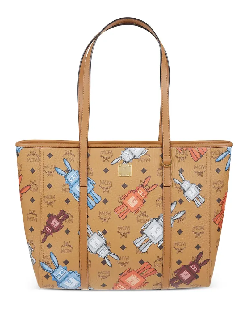 MCM medium Toni logo-detail tote bag - Nude Nude
