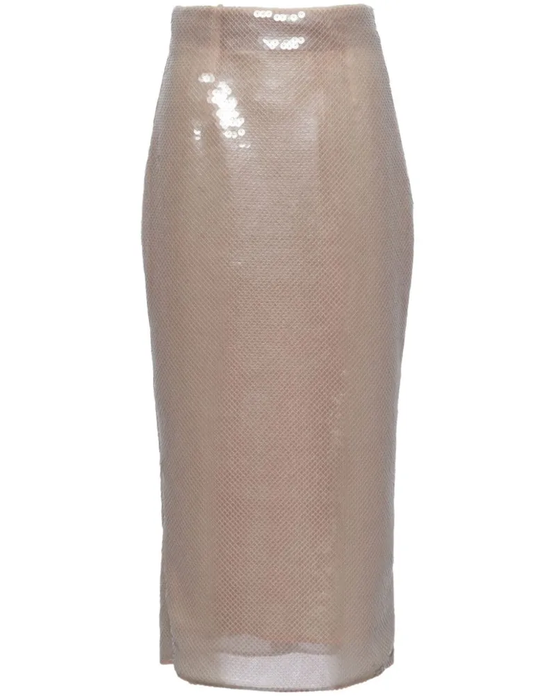 Prada Midirock mit Pailletten - Nude Nude