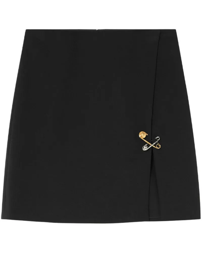 Versace Safety Pin Minirock in A-Linie - Schwarz Schwarz