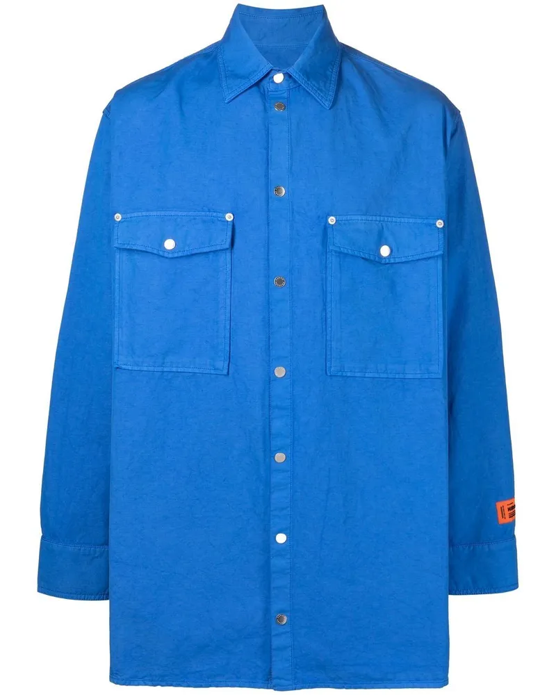 Heron Preston Hemd mit Logo-Patch - Blau Blau