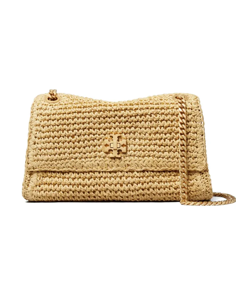 Tory Burch mini Kira turnlock woven shoulder bag - Nude Nude