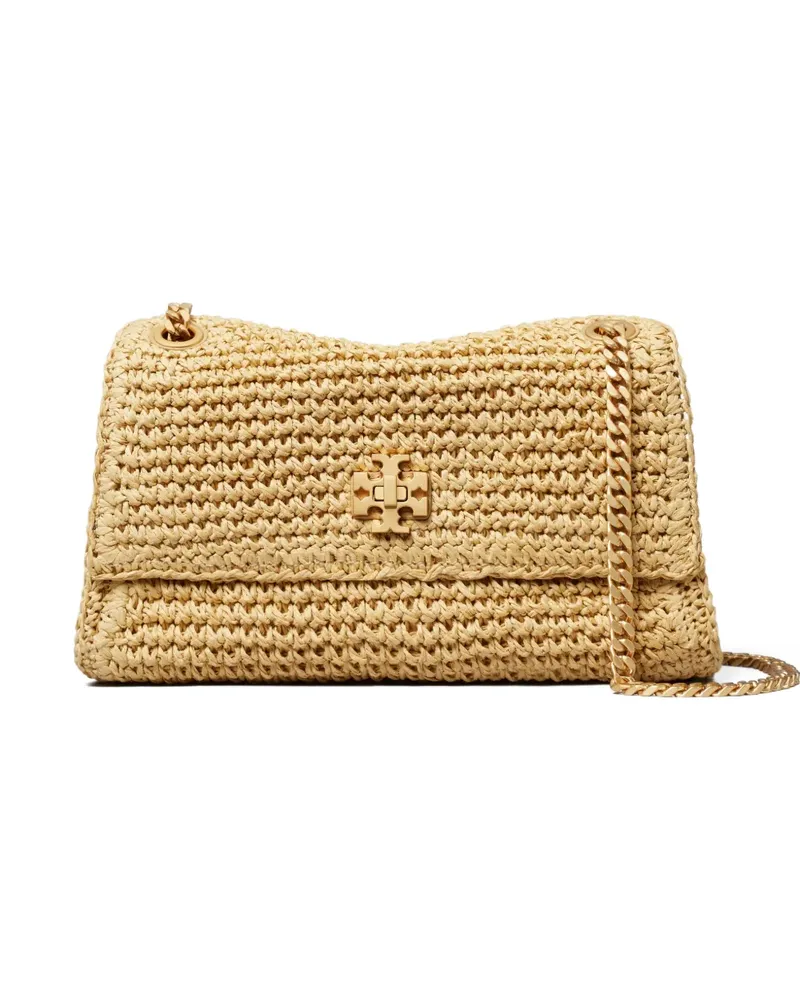 Tory Burch mini Kira turnlock woven shoulder bag - Nude Nude