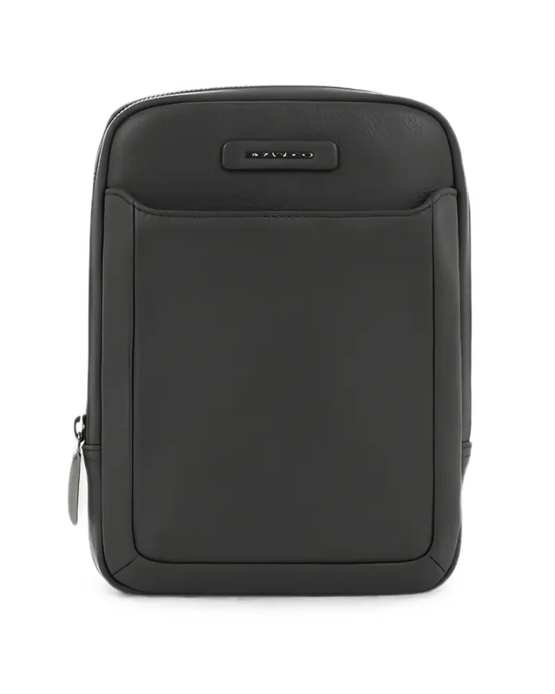 Piquadro Rucksack mit Logo-Schild - Schwarz Schwarz