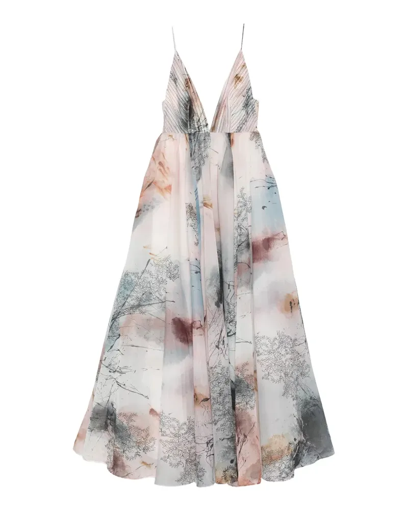 Aje. Avery Abendkleid mit abstraktem Print - Grau Grau