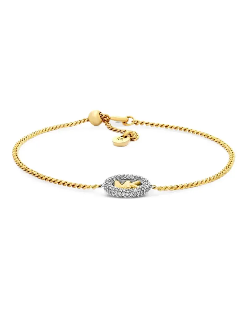 Michael Kors logo-plaque curb-chain bracelets - Gold Gold