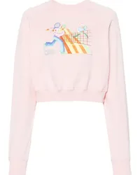 Casablanca Paris Cropped-Sweatshirt mit Crayon Rosa