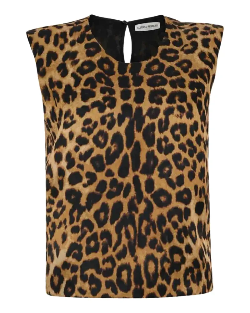Alberta Ferretti Top mit Leopardenprint - Braun Braun