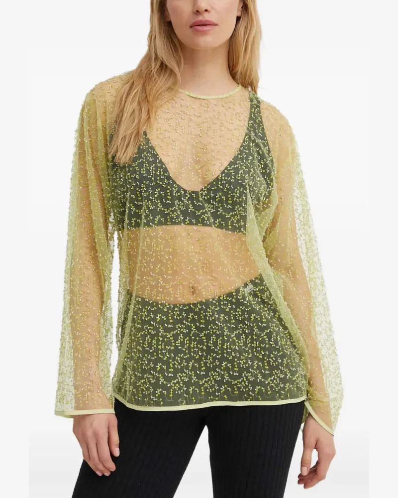 Samsøe & Samsøe Bluse mit Perlen - Grün Grün