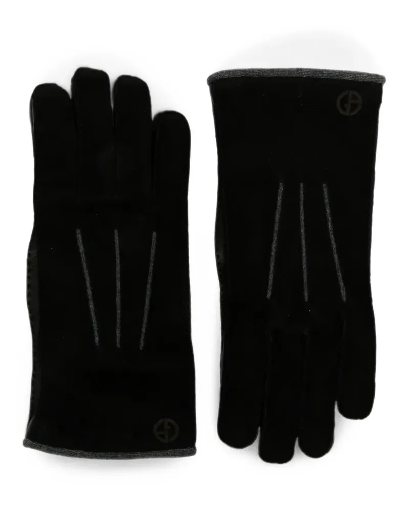 Giorgio Armani Handschuhe mit Logo-Print - Schwarz Schwarz