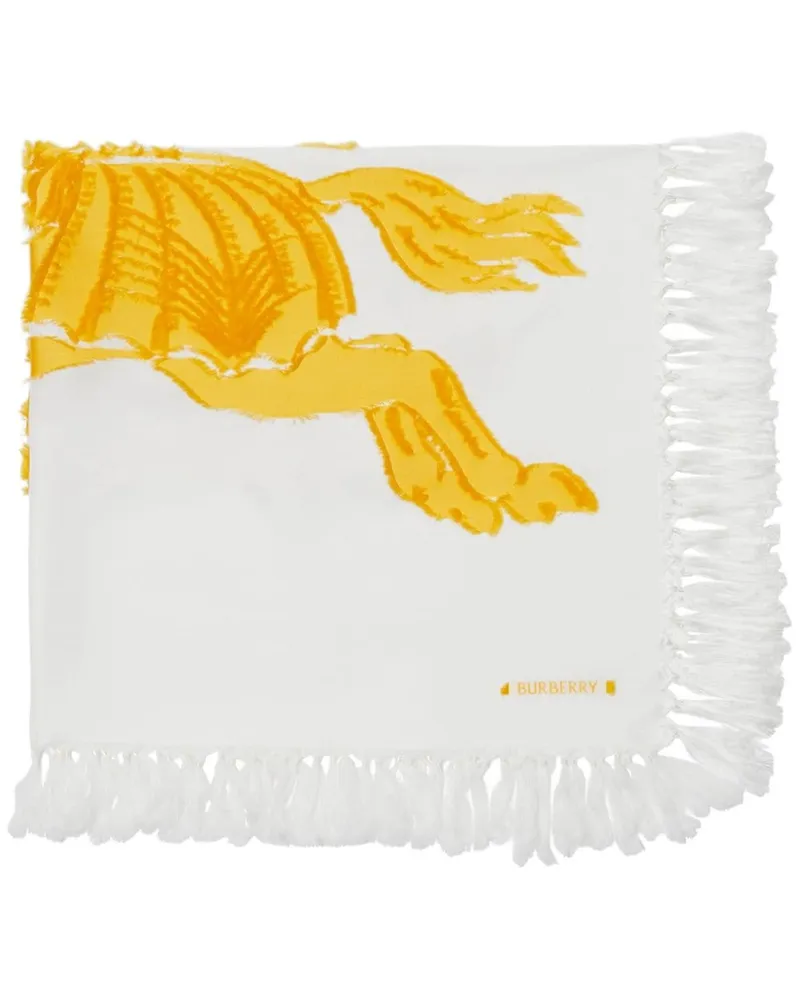 Burberry EKD Schal mit Fransen - Weiß Weiß