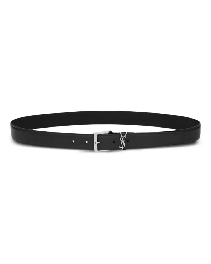 Saint Laurent Cassandre leather belt - Schwarz Schwarz