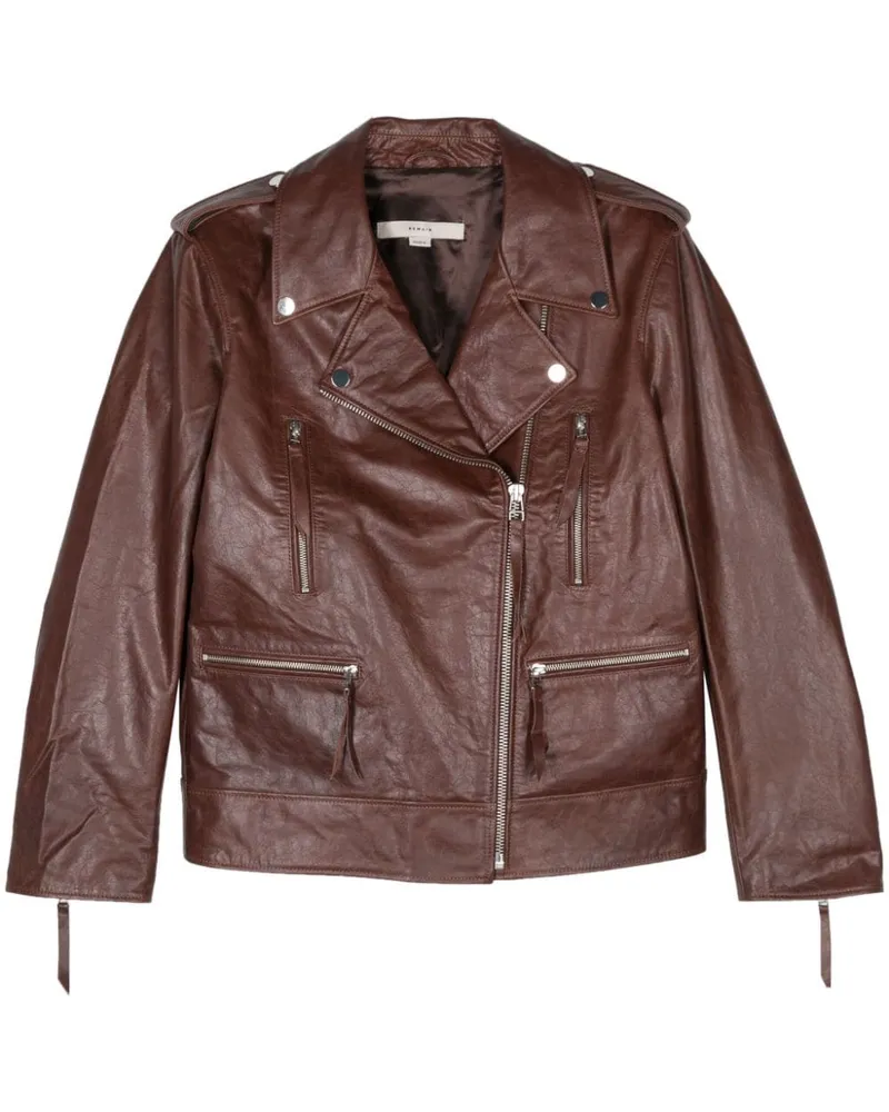 REMAIN Bikerjacke aus Leder - Braun Braun