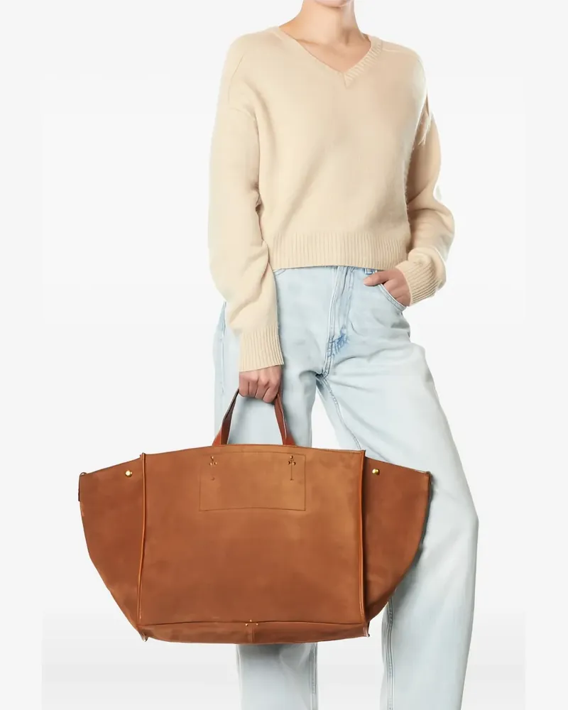 Jérôme Dreyfuss large Léon leather tote bag - Braun Braun