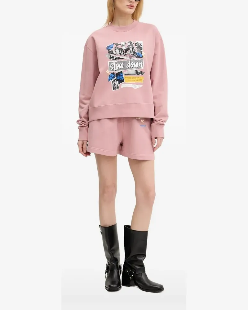 Moschino T-Shirt mit Collagen-Print - Rosa Rosa