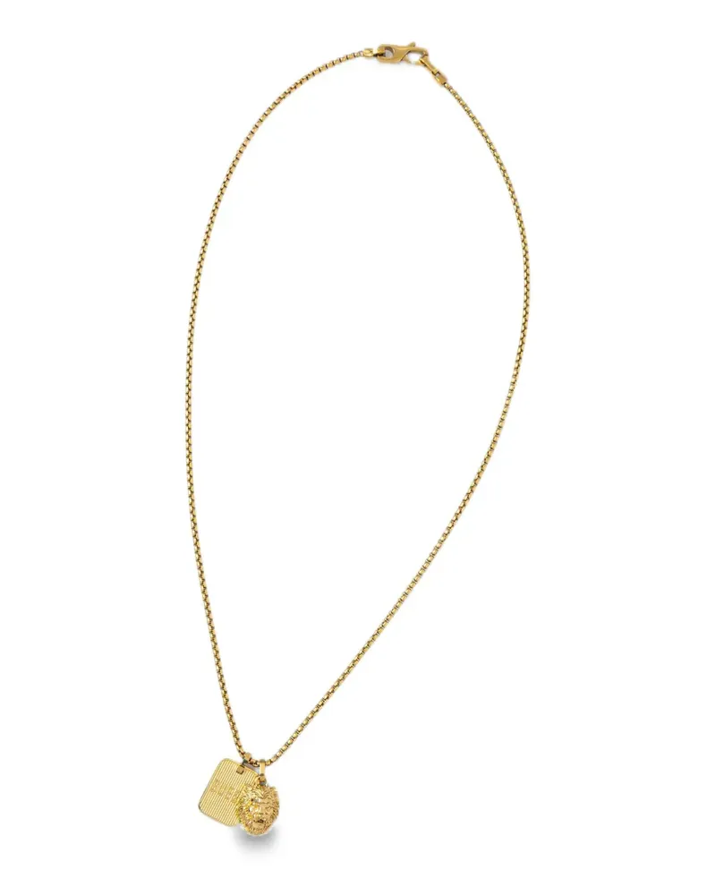 Guess lion-head plaque necklace - Gold Gold