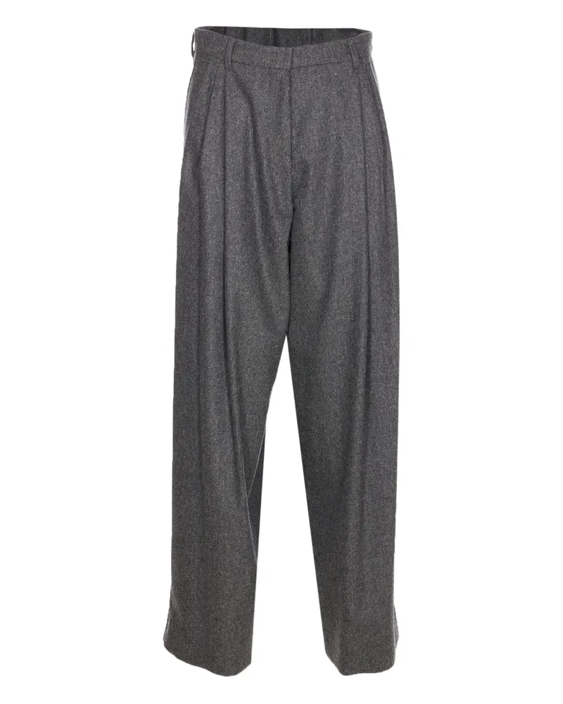 Max Mara Hose mit Bundfalten - Grau Grau
