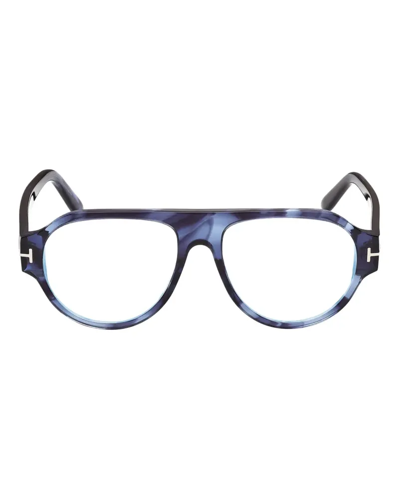 Tom Ford Pilotenbrille in Schildpattoptik - Blau Blau