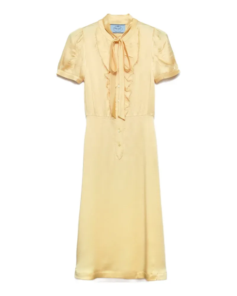 Prada Kreppkleid aus Satin - Gelb Gelb