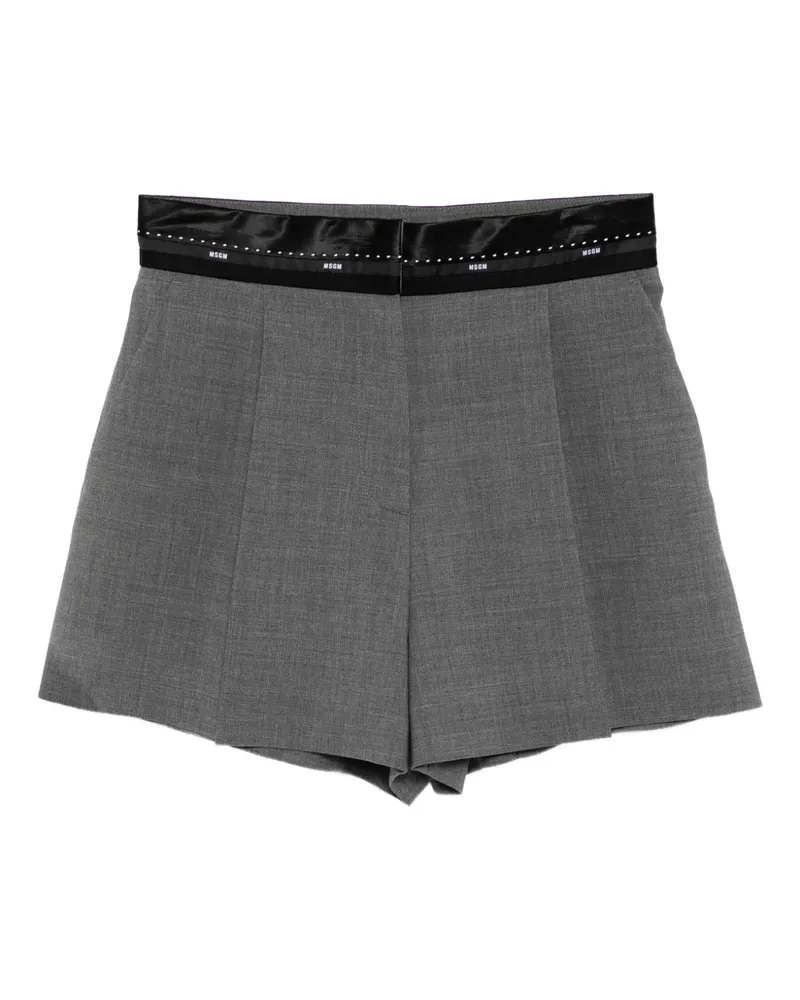 MSGM Shorts mit Logo-Bund - Grau Grau