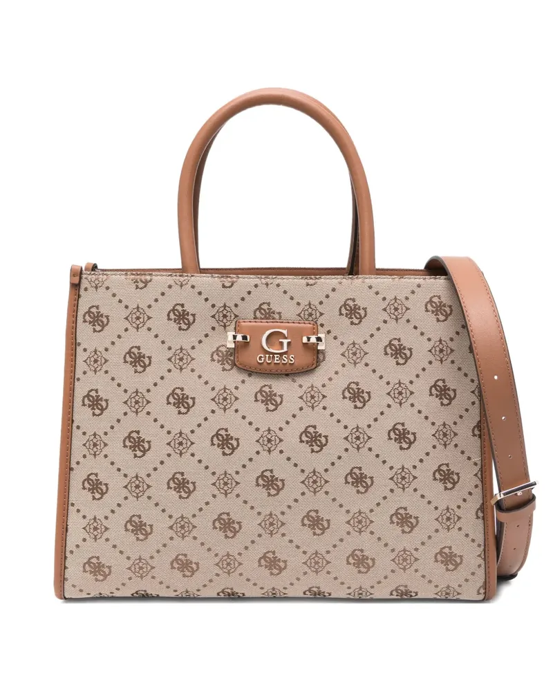 Guess Handtasche mit Logo-Schild - Nude Nude