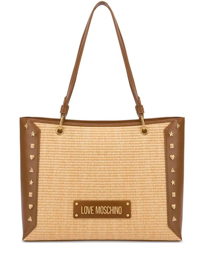 Moschino Schultertasche mit Logo - Nude Nude