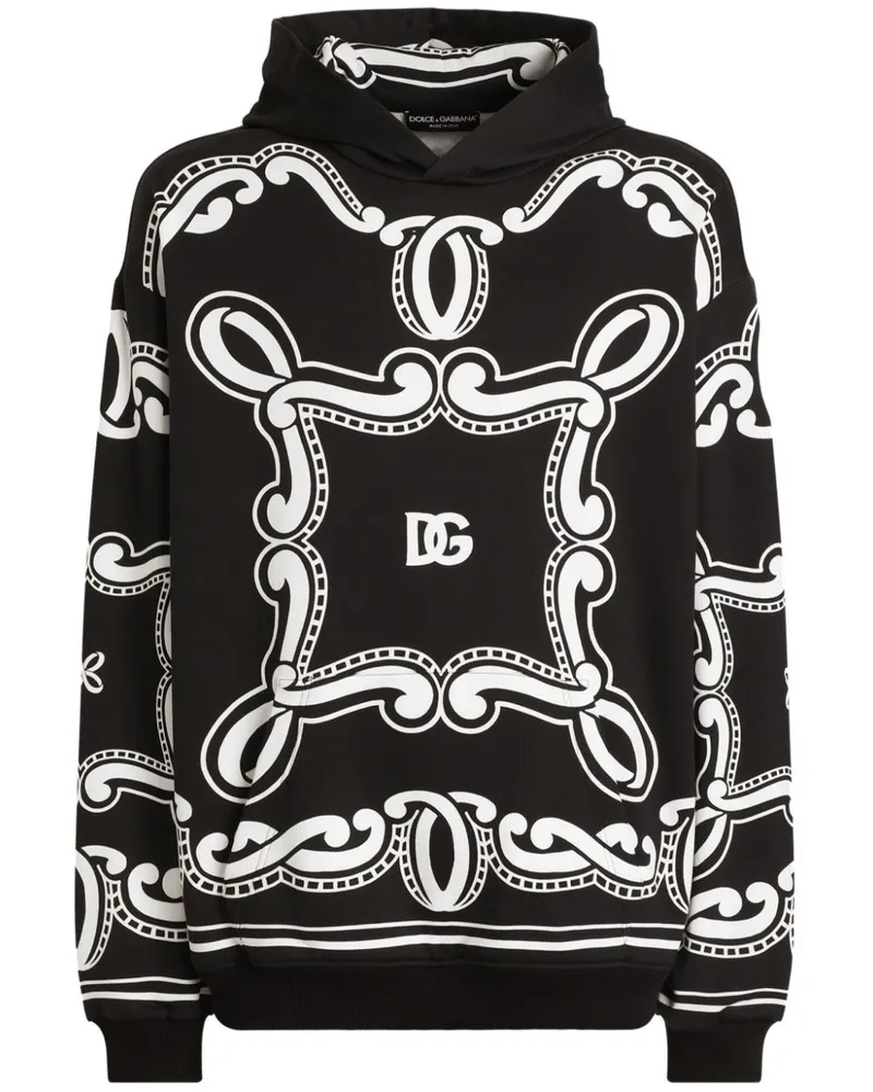Dolce & Gabbana Hoodie mit Bandana-Print - Schwarz Schwarz