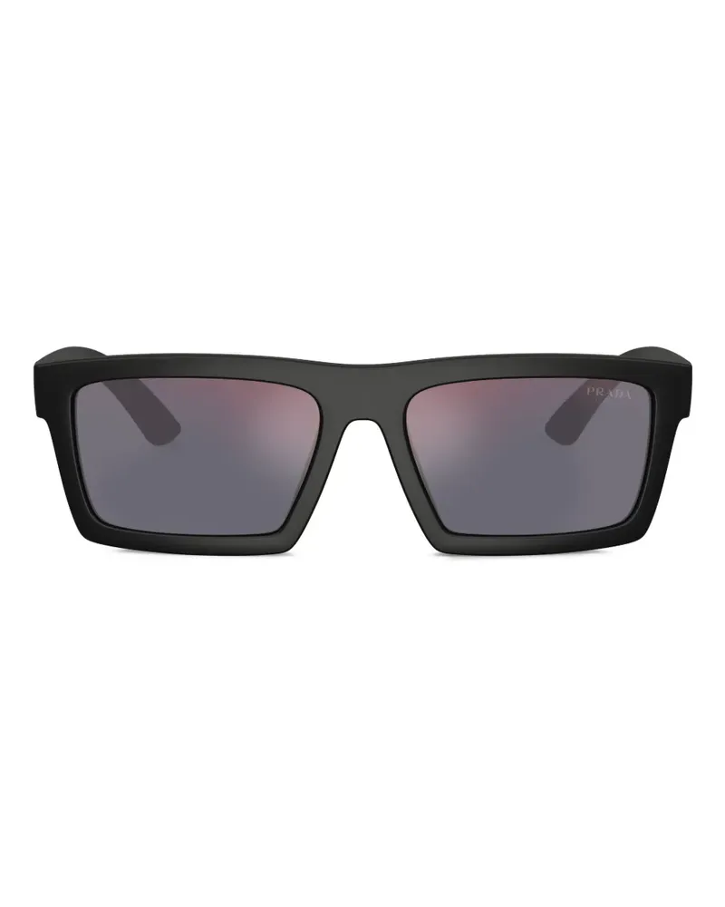 Prada Sonnenbrille mit eckigem Gestell - Schwarz Schwarz