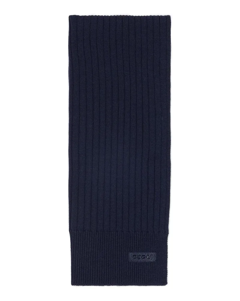Gucci logo-patch scarf - Blau Blau