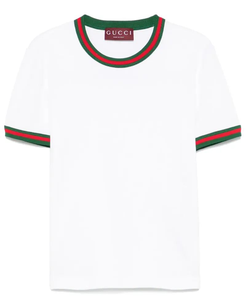Gucci Geripptes T-Shirt - Weiß Weiß