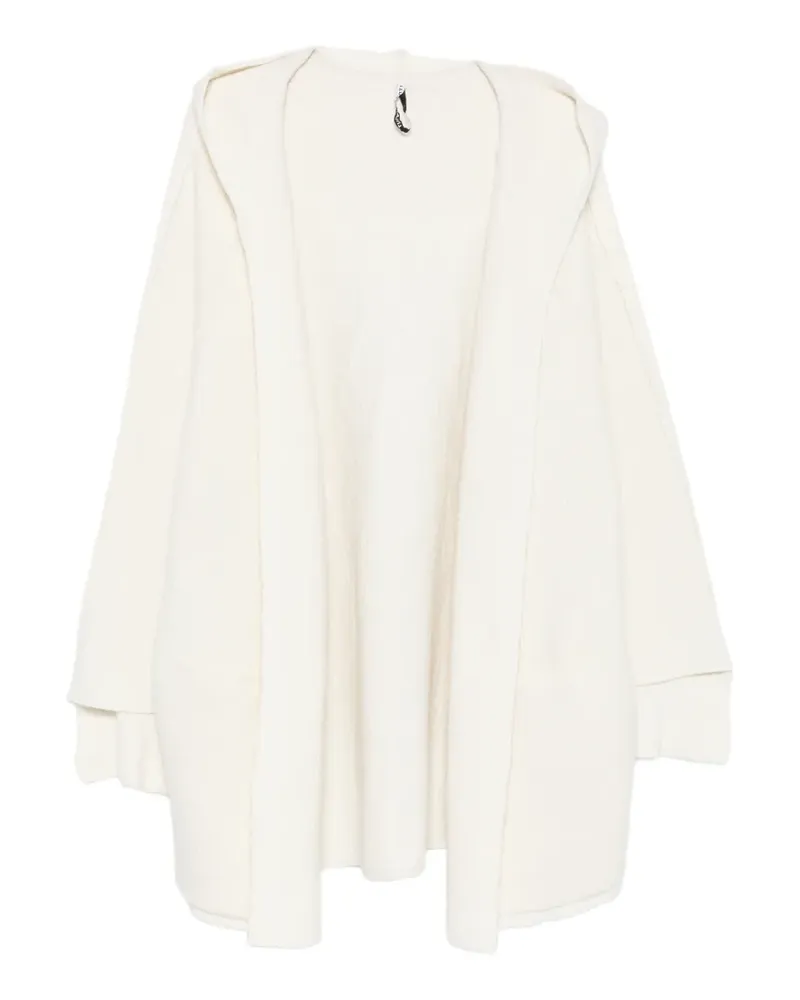 Liviana Conti Gerippter Cardigan mit Kapuze - Nude Nude
