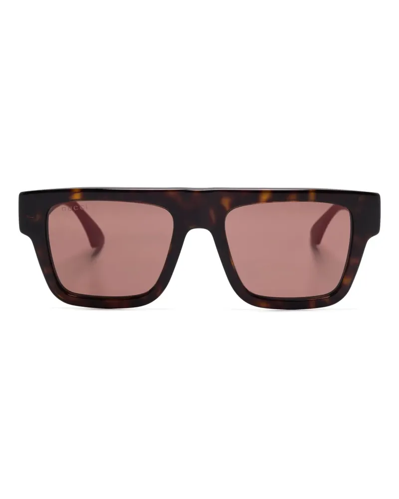 Gucci Sonnenbrille mit eckigem Gestell - Braun Braun