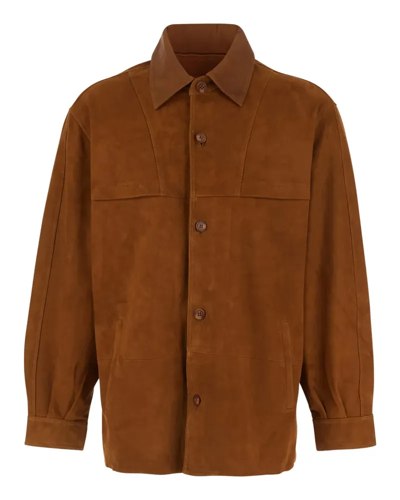 Sunflower Geknöpftes Hemd aus Leder - Braun Braun